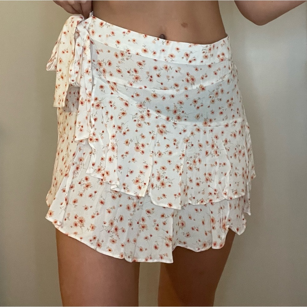 White floral skirt